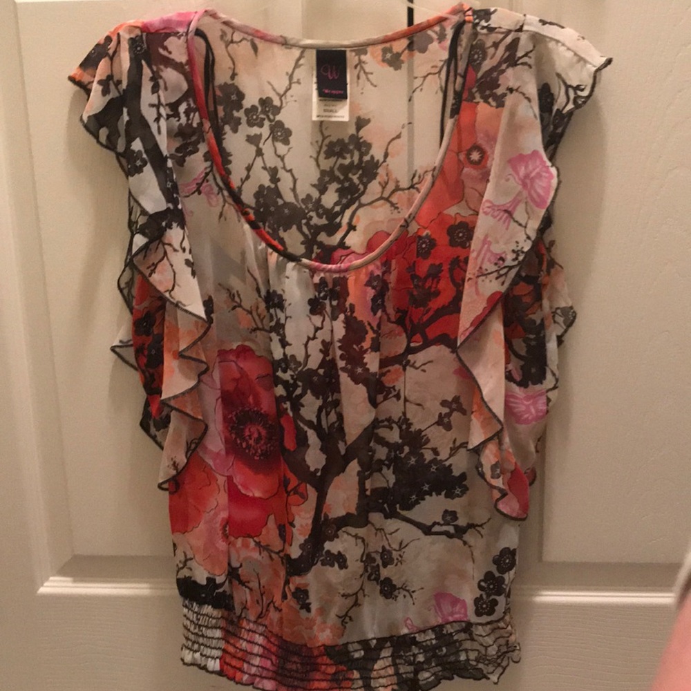 Floral/Tree Patterned Top
